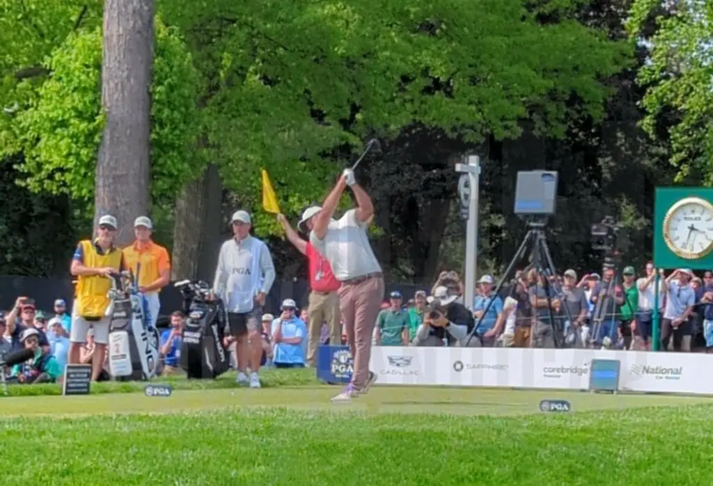 Brooks Koepka tee shot Oak Hill