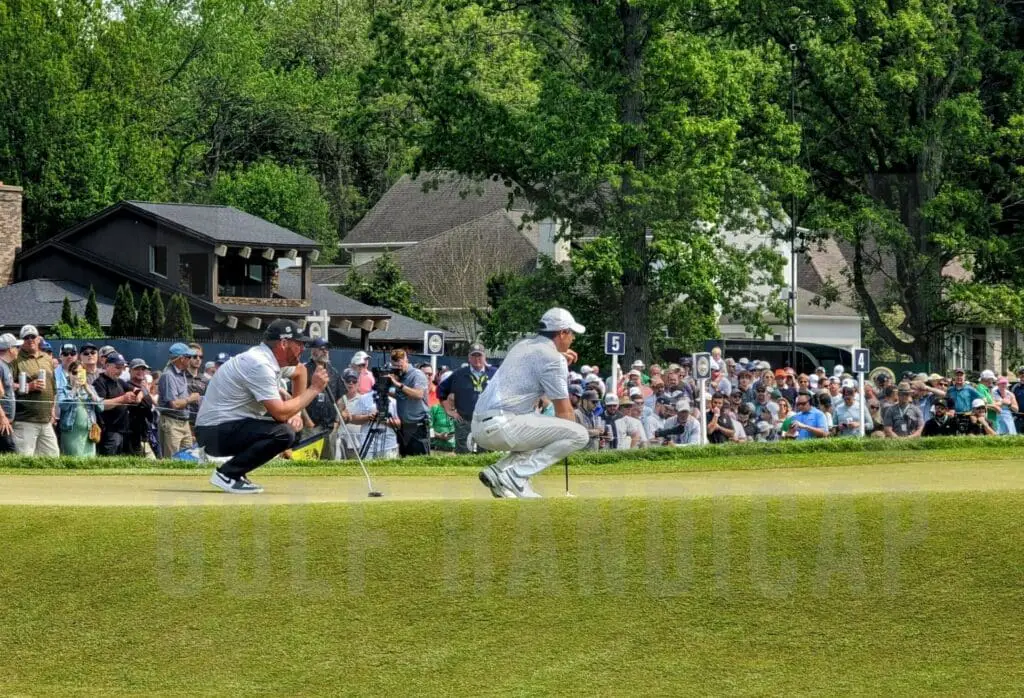 Rory and Block putting at Oak Hill